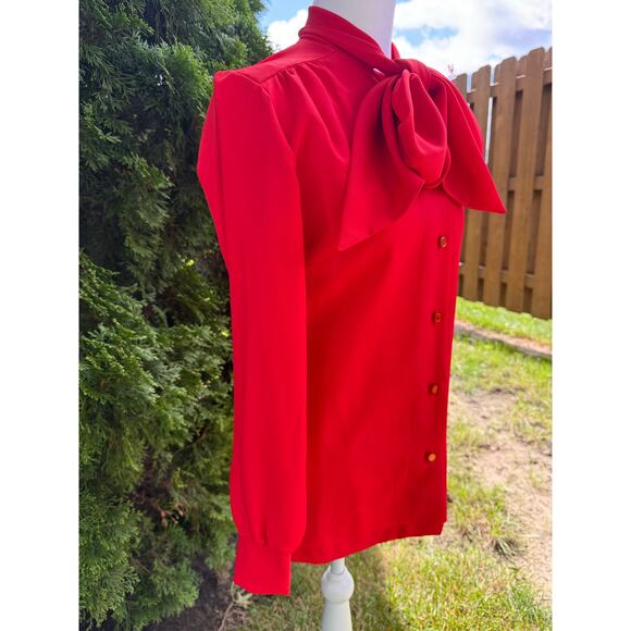 Vintage Terry of Chicago Red Blouse Size Small - Picture 3 of 7